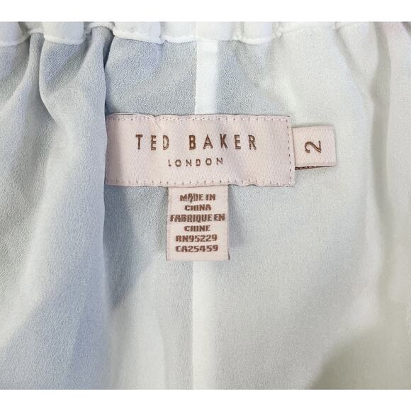 Ted Baker Luner Jamboree Pleated Off-Shoulder Hi-Lo Dress Size 2 / US 6 No Belt - Picture 7 of 9